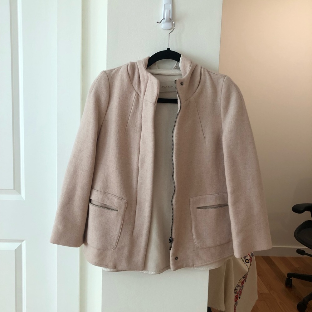 Zara basic light pink winter jacket